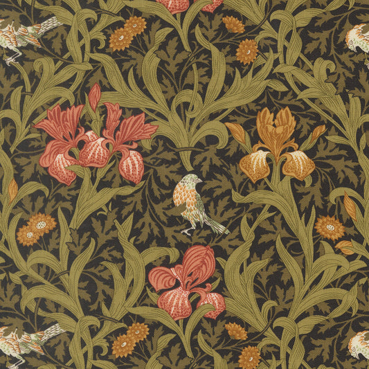 Morris Muse Ebony Iris Florals Birds