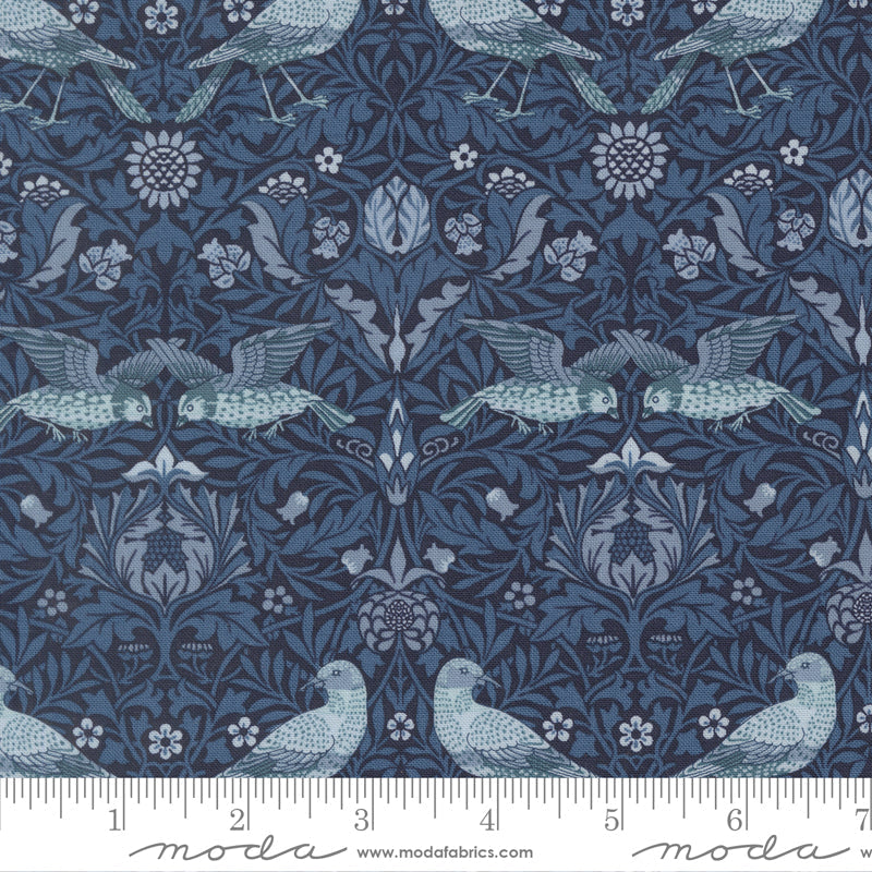 Morris Muse Twilight Birds Damask Birds scale