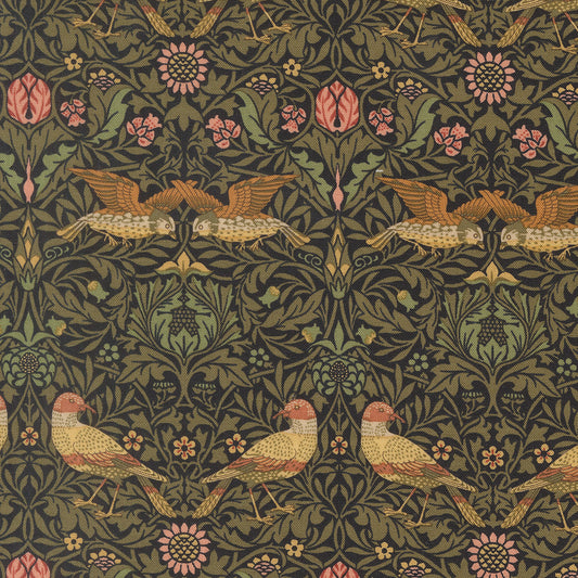 Morris Muse Ebony Birds Damask Birds