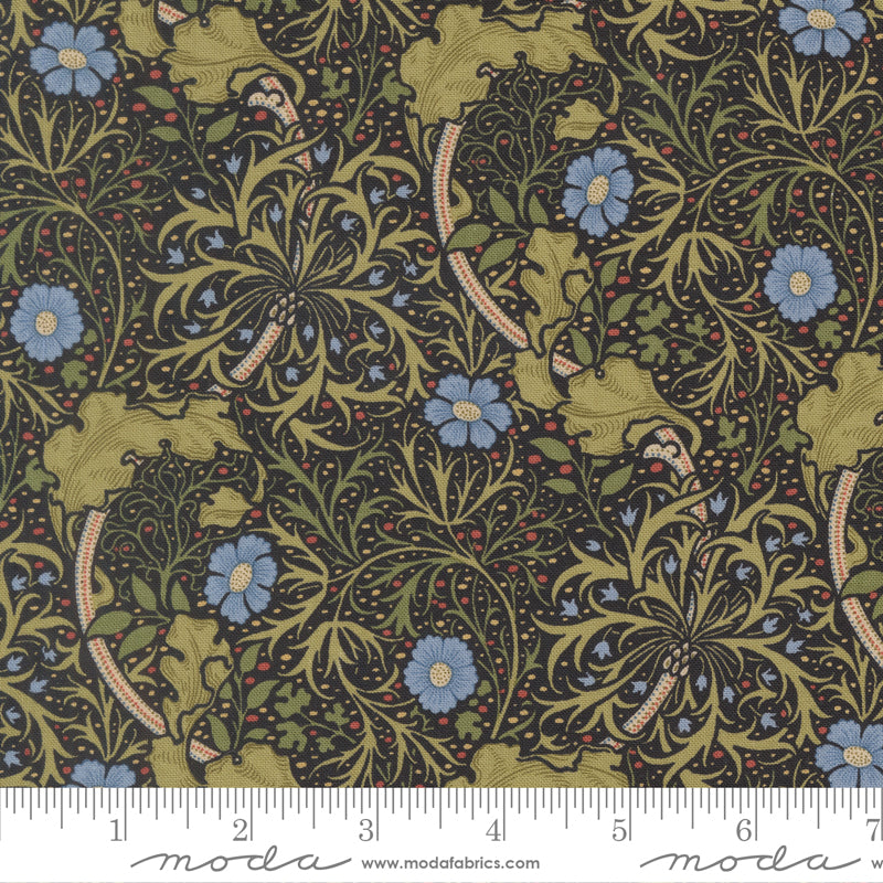 Morris Muse Ebony Seaweed Florals scale