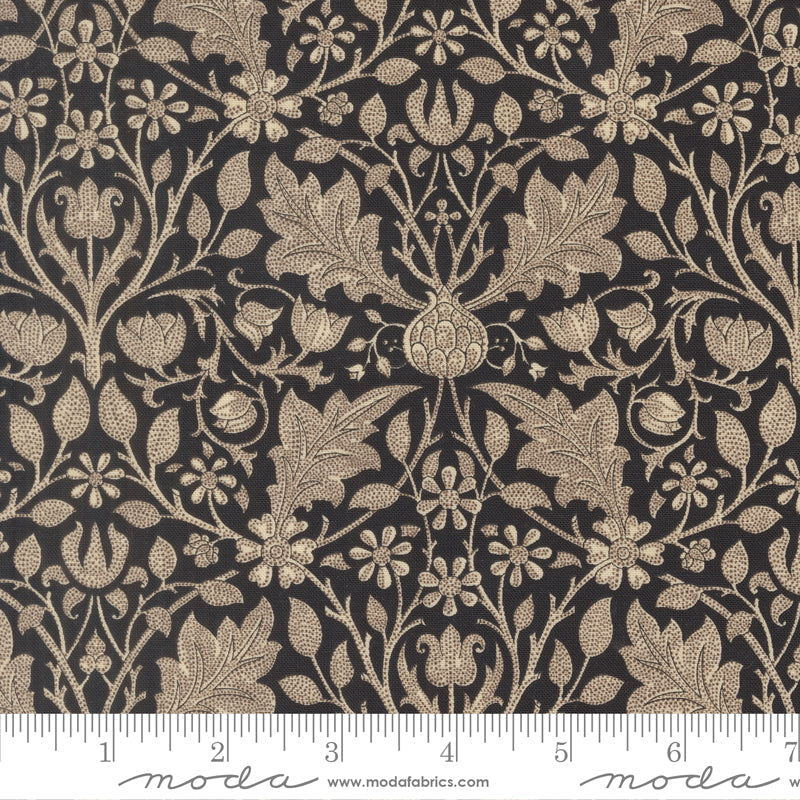 Morris Muse Ebony Triple Net Florals scale