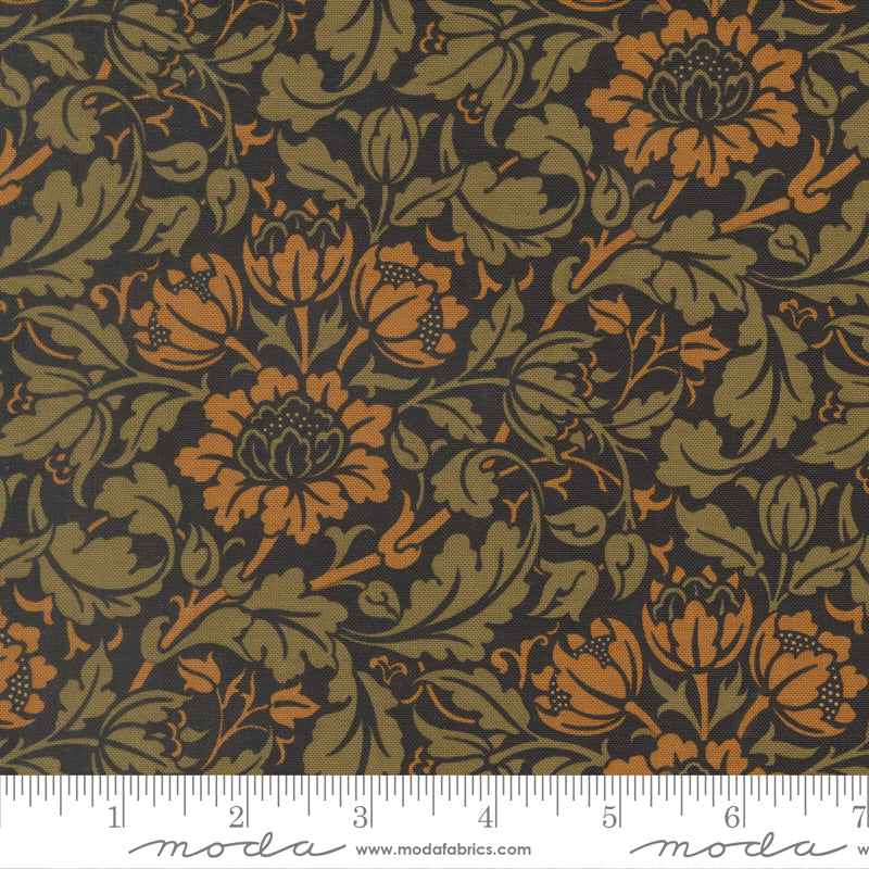 Morris Muse Ebony Flowering Scroll Florals scale