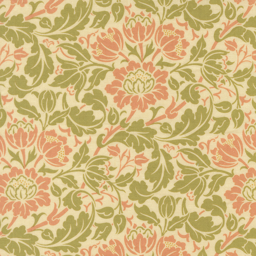 Morris Muse Parchment Flowering Scroll Florals