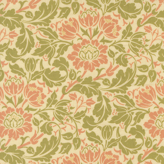 Morris Muse Parchment Flowering Scroll Florals