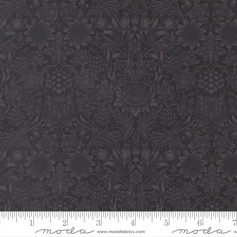 Morris Muse Ebony Sunflower Damask scale