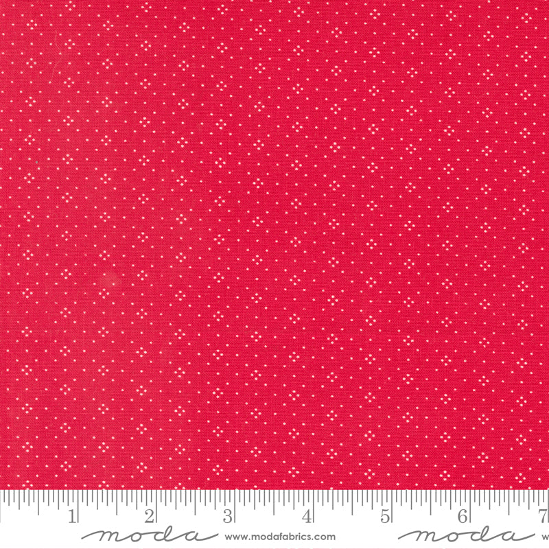 Eyelet Basic Dot Foulard Shirting Red scale