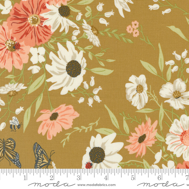 Farmstead Farm Fresh Flowers Florals Haystack by Stacy Iest Hsu for Moda Fabric 20900-24 scale