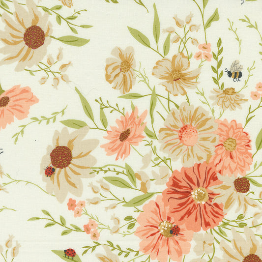 Farmstead Farm Fresh Flowers Florals Porcelain by Stacy Iest Hsu for Moda Fabric 20900-11