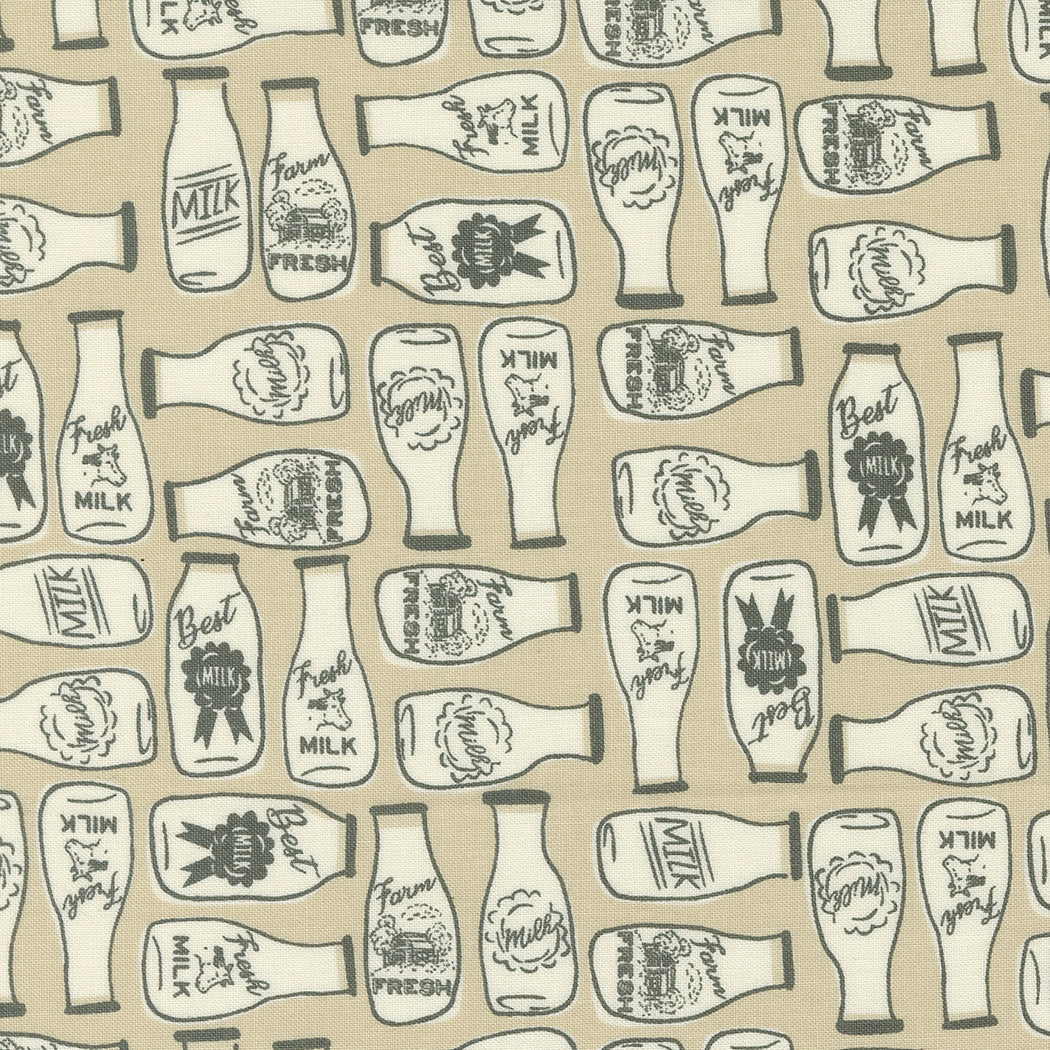 Farmstead Milk and More Novelty Milk Linen by Stacy Iest Hsu for Moda Fabric 20904-12
