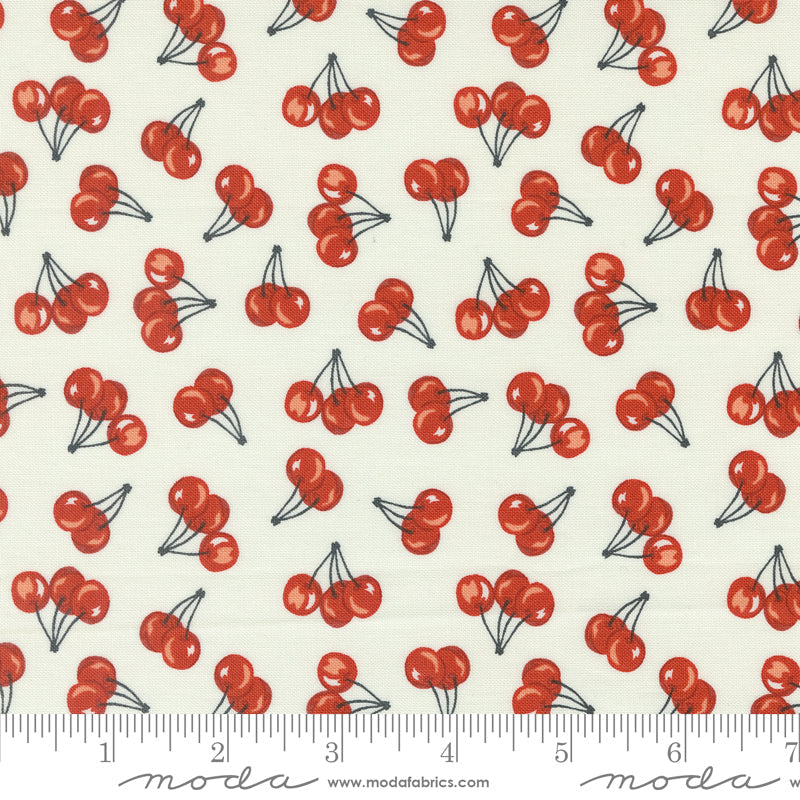 Farmstead Farm Fresh Cherries Novelty Cherries Porcelain by Stacy Iest Hsu for Moda Fabric 20906-11 scale