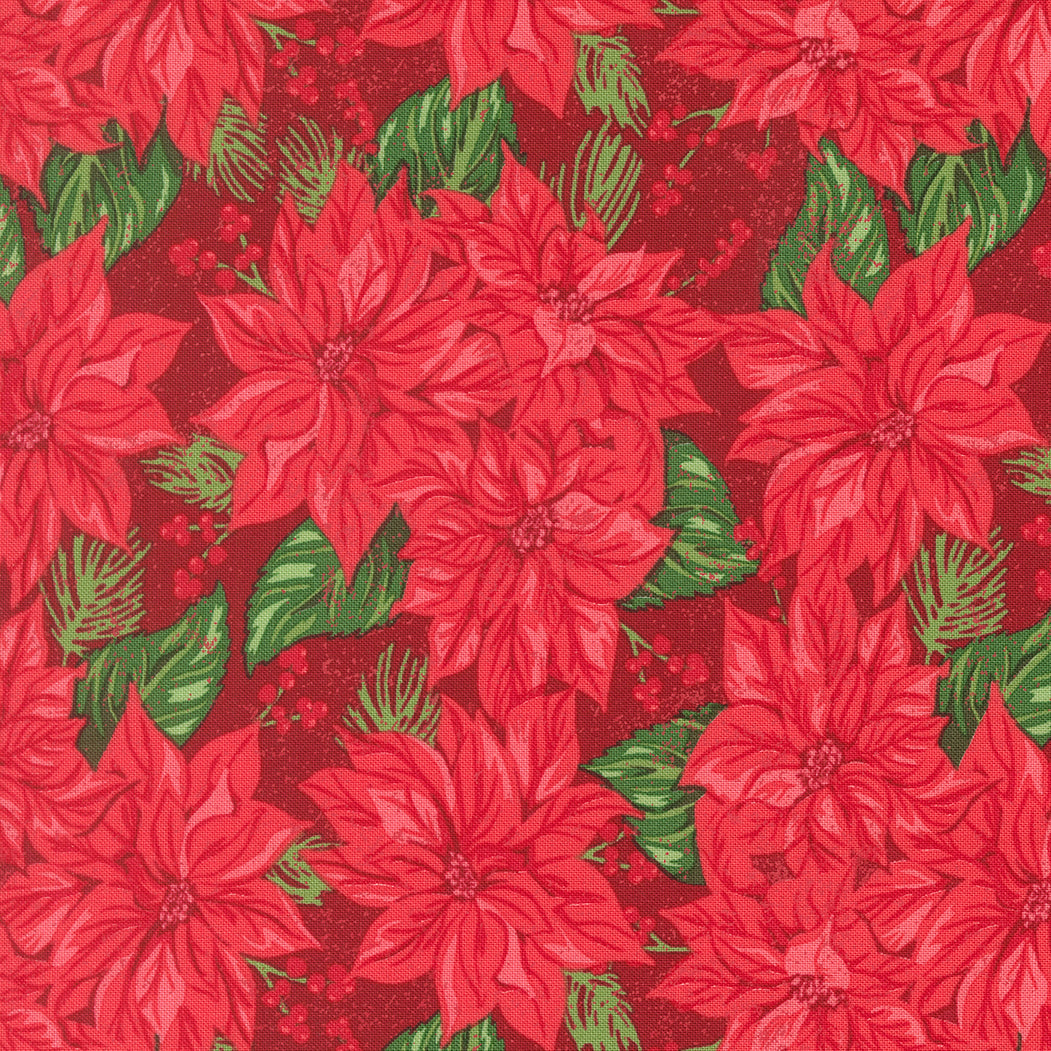Holiday Cheer Vintage Poinsettia Florals Cardinal by Stacy Lest Hsu for Moda Fabrics 20971-18