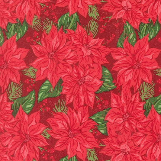 Holiday Cheer Vintage Poinsettia Florals Cardinal by Stacy Lest Hsu for Moda Fabrics 20971-18