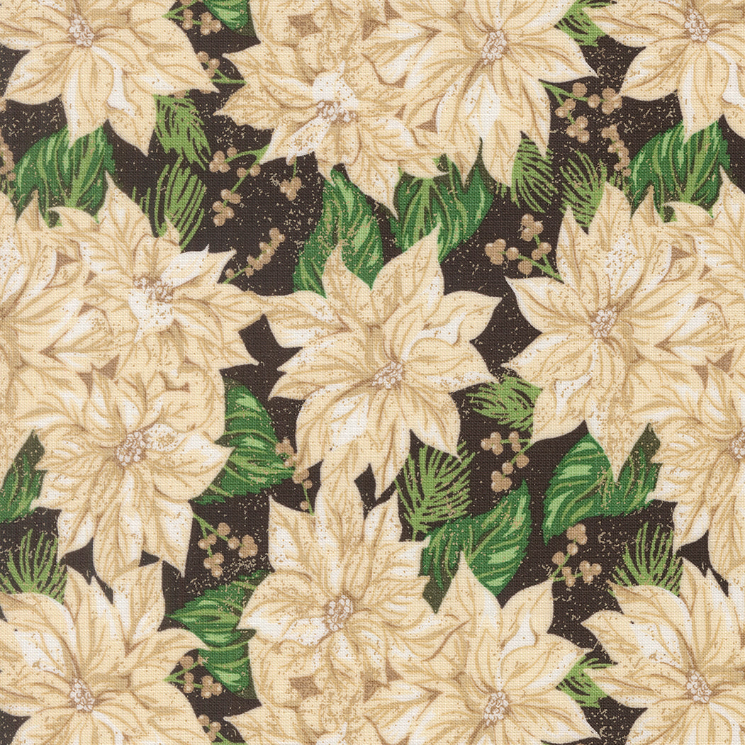 Holiday Cheer Vintage Poinsettia Florals Midnight by Stacy Lest Hsu for Moda Fabrics 20971-20
