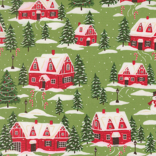 Holiday Cheer Cardinals Village Landscape and Nature Scenic Mistletoe by Stacy Lest Hsu for Moda Fabrics 20972-13