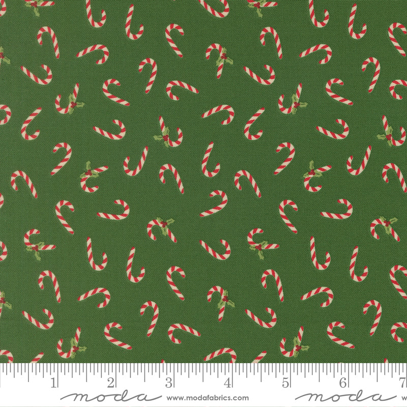 Holiday Cheer Candy Cane Novelty Evergreen by Stacy Lest Hsu for Moda Fabrics 20975-14 scale