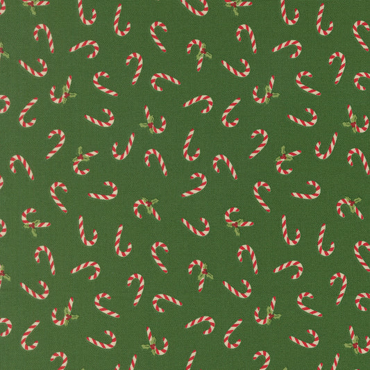 Holiday Cheer Candy Cane Novelty Evergreen by Stacy Lest Hsu for Moda Fabrics 20975-14