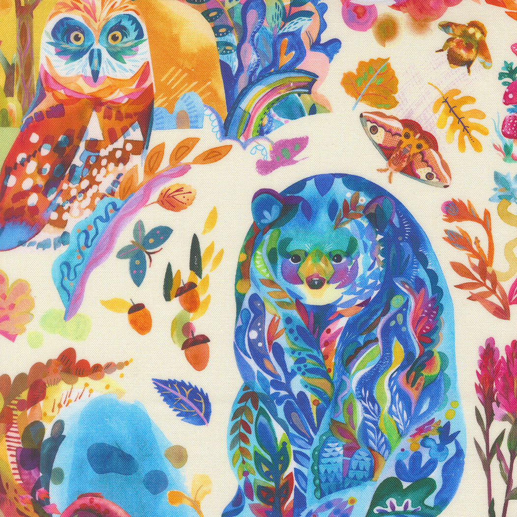 Northern Brights Northern Brights Novelty Watercolor Animals Cloud by Amarilys Henderson for Moda Fabrics 21850-12