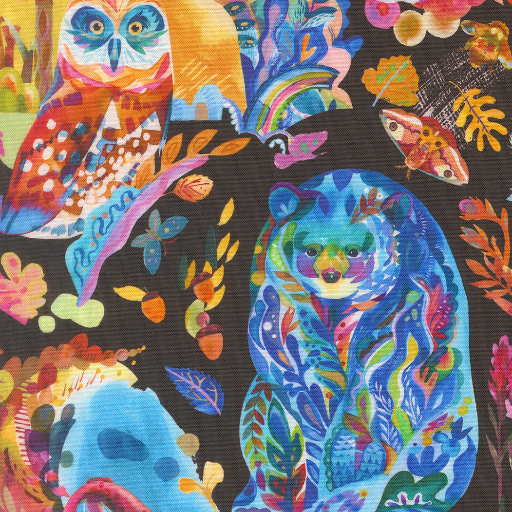 Northern Brights Northern Brights Novelty Watercolor Animals Night Sky by Amarilys Henderson for Moda Fabrics 21850-14
