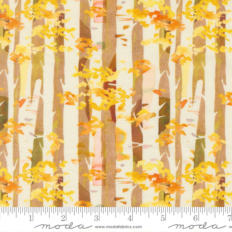 Northern Brights Birch Stripes Landscape Watercolor Birch by Amarilys Henderson for Moda Fabrics 21857-11 scale