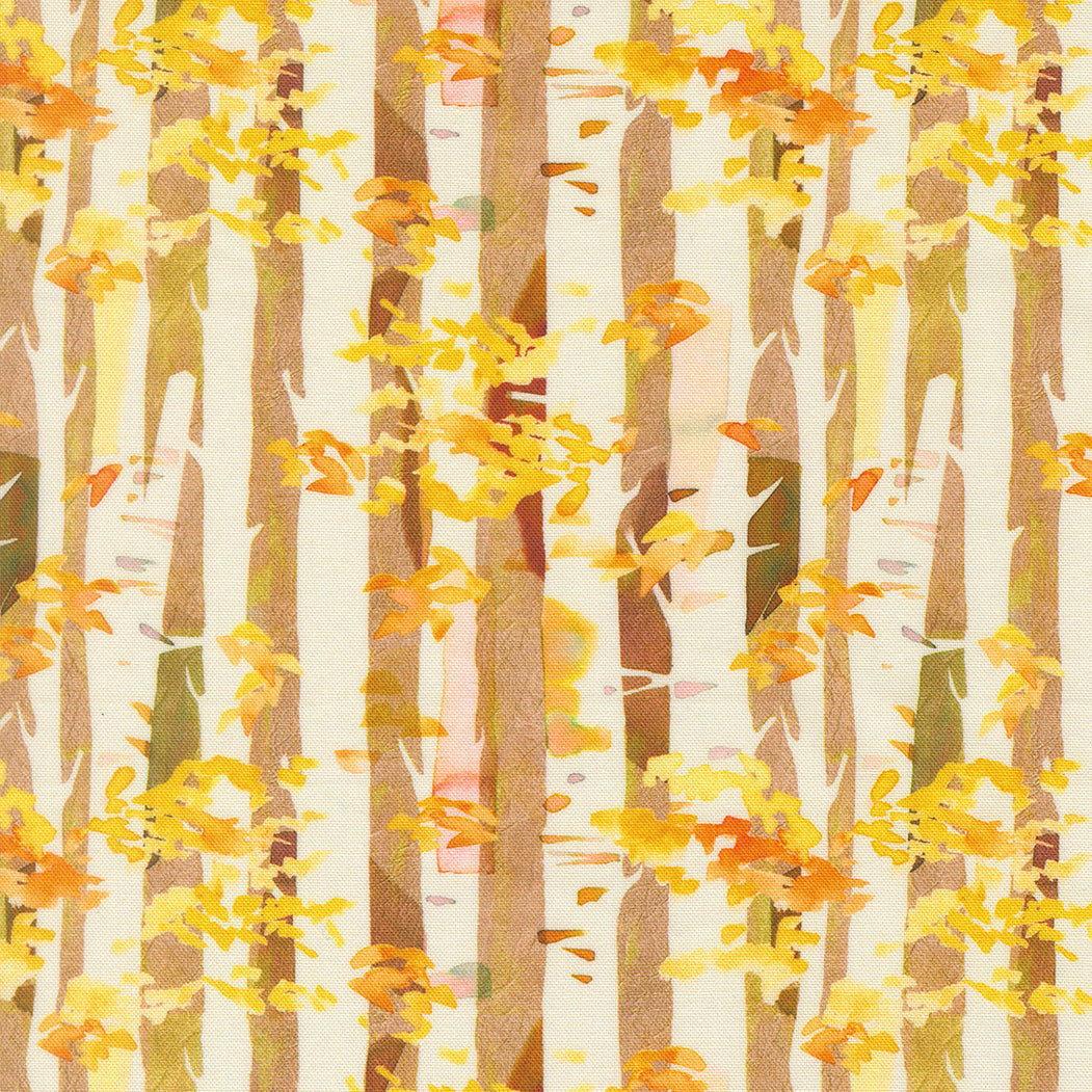 Northern Brights Birch Stripes Landscape Watercolor Birch by Amarilys Henderson for Moda Fabrics 21857-11