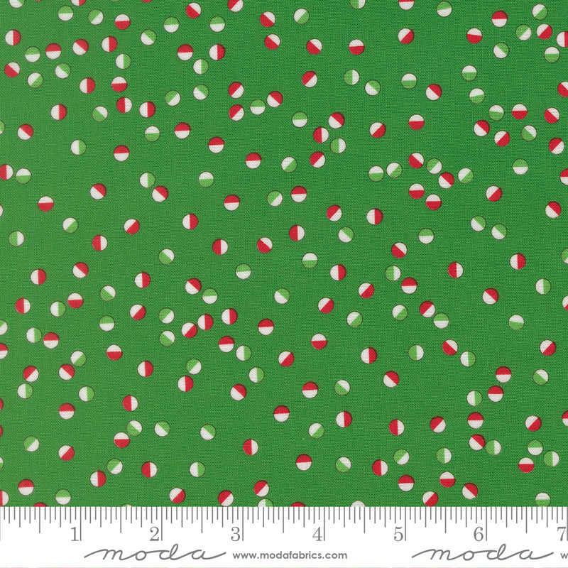 Snow Time Jolly Dot Dots Evergreen by Me and My Sister Designs for Moda Fabrics 22506-13 scale