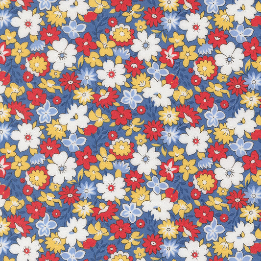 30s Playtime Bouncy Floral Bluebell by Linzee McCray for Moda Fabrics 23370-18