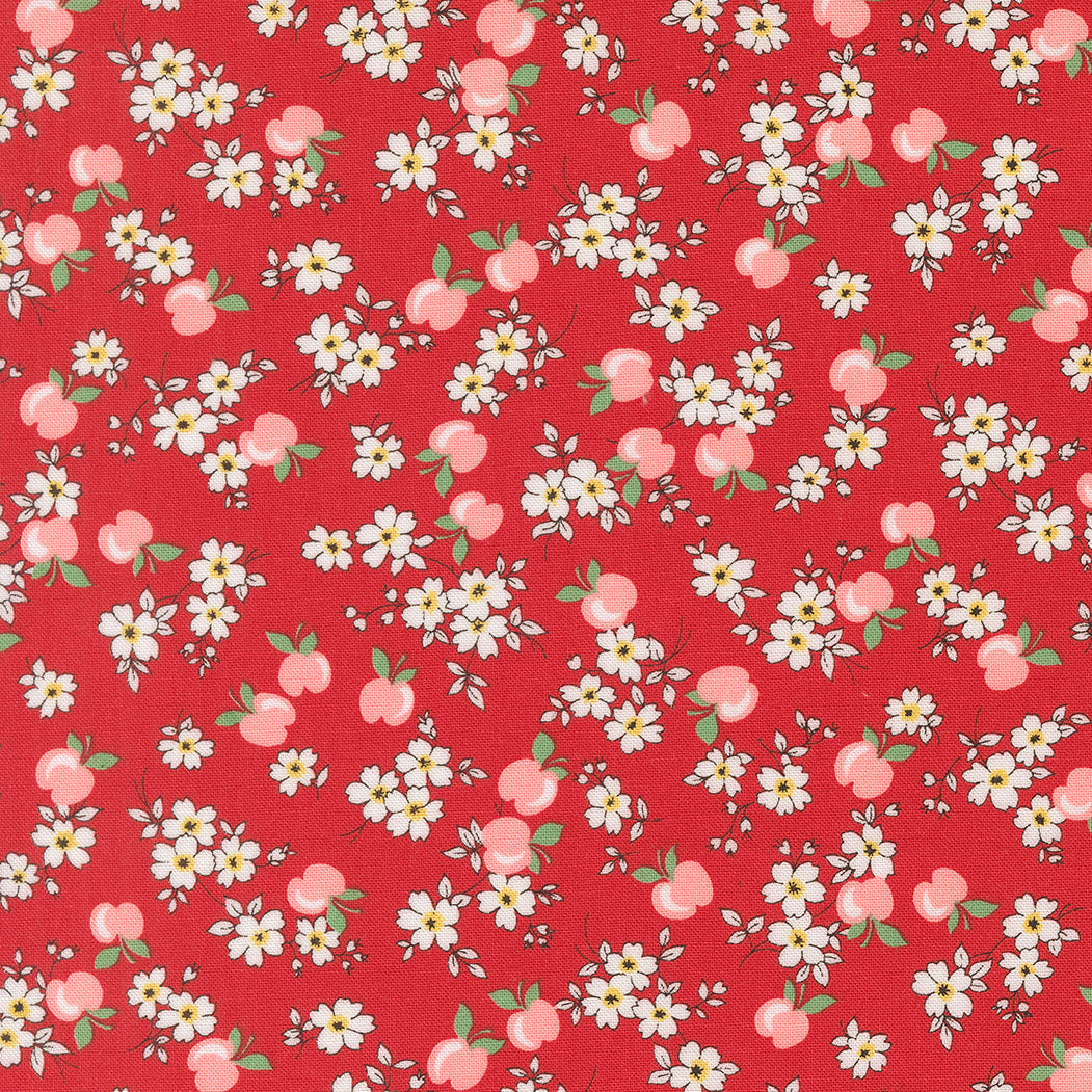 30s Playtime Apple Blossum Scarlet by Linzee McCray for Moda Fabrics 23371-14