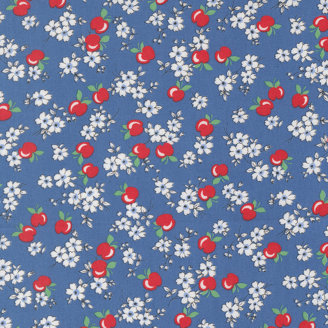 30s Playtime Apple Blossum Bluebell by Linzee McCray for Moda Fabrics 23371-18