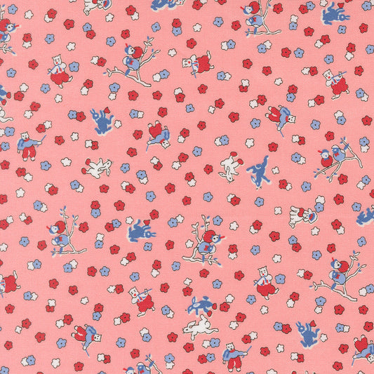 30s Playtime Frolicking Friends Novelty Animals Petal by Linzee McCray for Moda Fabrics 23373-13 scale