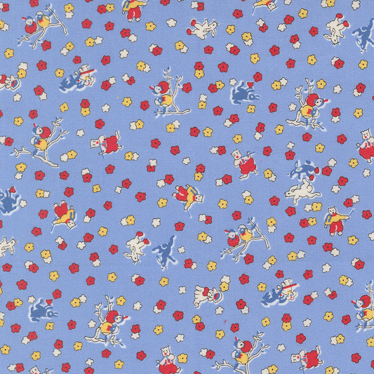 30s Playtime Frolicking Friends Novelty Animals Sky by Linzee McCray for Moda Fabrics 23373-17