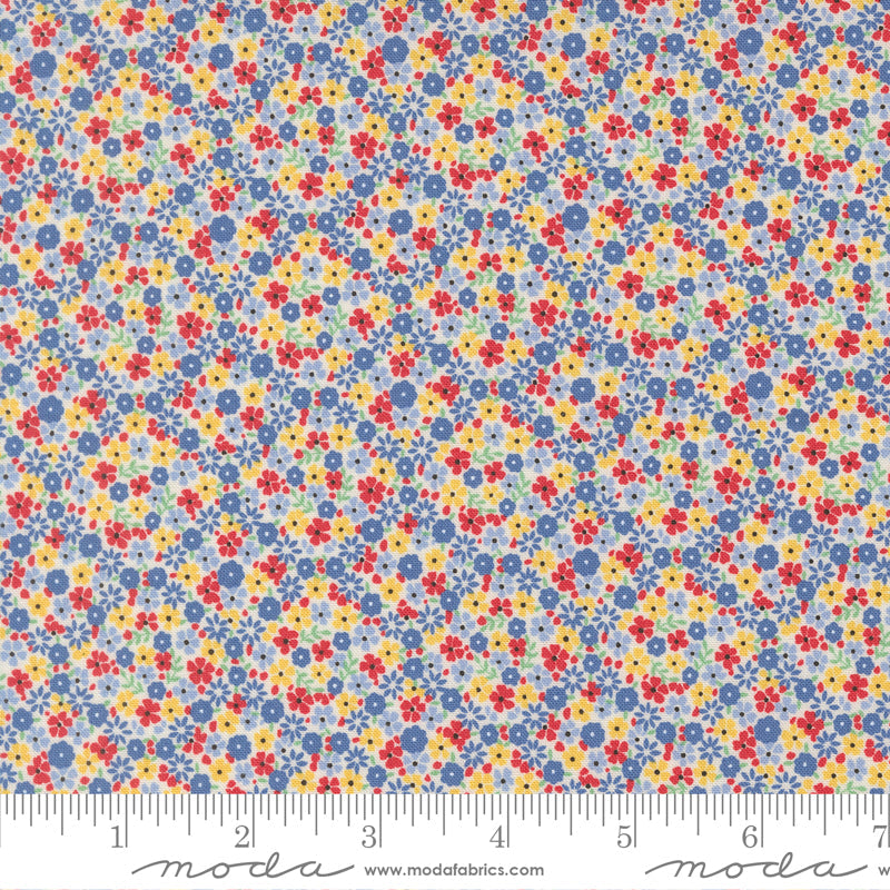 30s Playtime Cute Calico Primary by Linzee McCray for Moda Fabrics 23374-11 scale