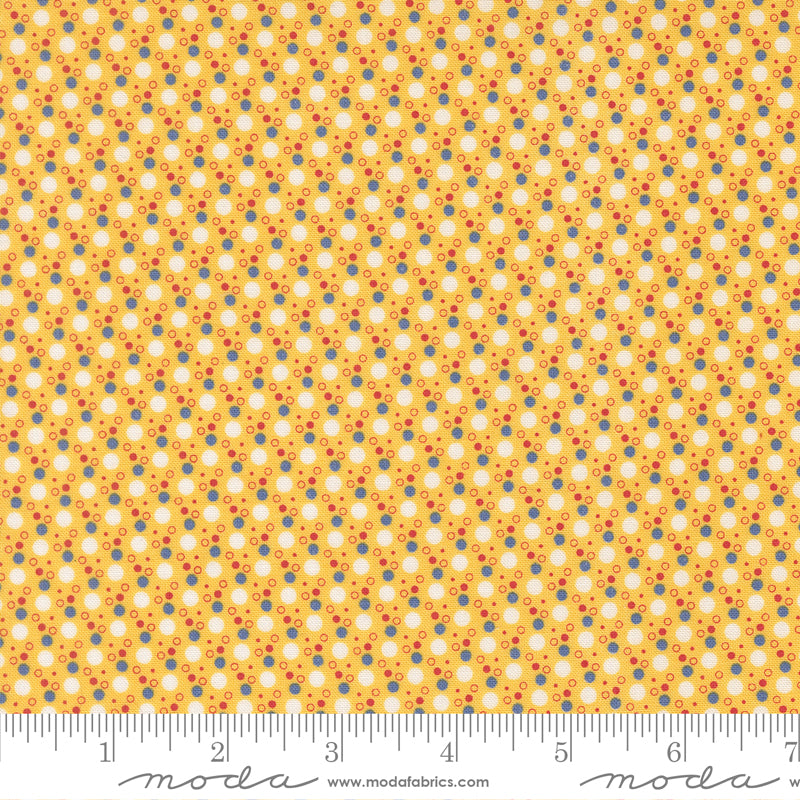 30s Playtime Bubbly Dots Dots Sunshine by Linzee McCray for Moda Fabrics 23376-15 scale