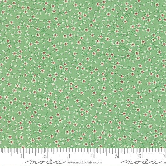 30s Playtime Blooming Vines Ditsy Aloe by Linzee McCray for Moda Fabrics 23378-16 scale