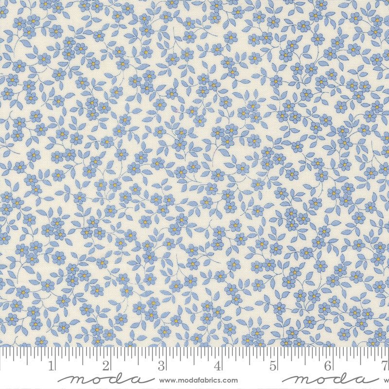 30s Playtime Blooming Vines Ditsy Sky by Linzee McCray for Moda Fabrics 23378-27 scale