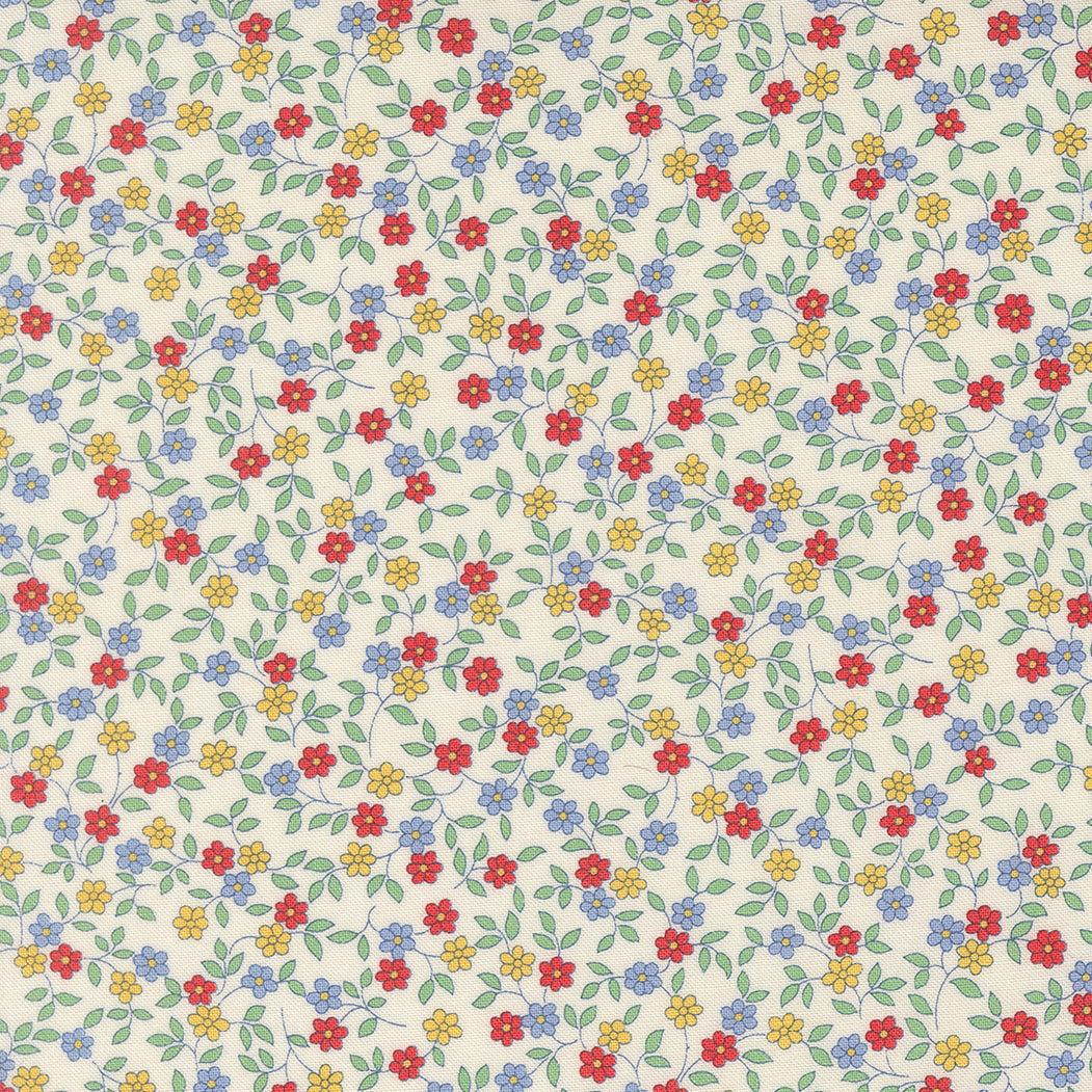 30s Playtime Blooming Vines Ditsy Primary by Linzee McCray for Moda Fabrics 23378-11