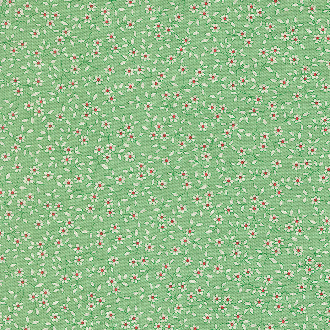 30s Playtime Blooming Vines Ditsy Aloe by Linzee McCray for Moda Fabrics 23378-16