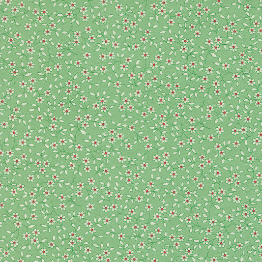 30s Playtime Blooming Vines Ditsy Aloe by Linzee McCray for Moda Fabrics 23378-16