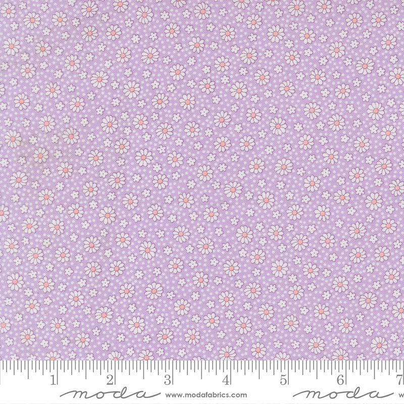 30s Playtime Dotty Daisy Ditsy Dots Lilac by Linzee McCray for Moda Fabrics 23379-12 scale