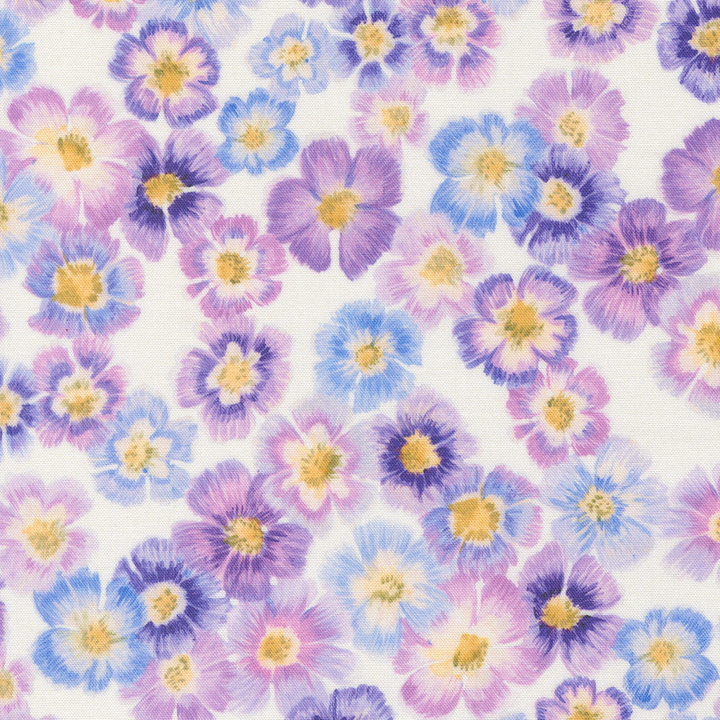 Delphinium Auricula Florals SNOWDROP by Janet Clare for Moda 24650-11
