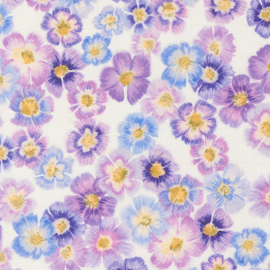 Delphinium Auricula Florals SNOWDROP by Janet Clare for Moda 24650-11