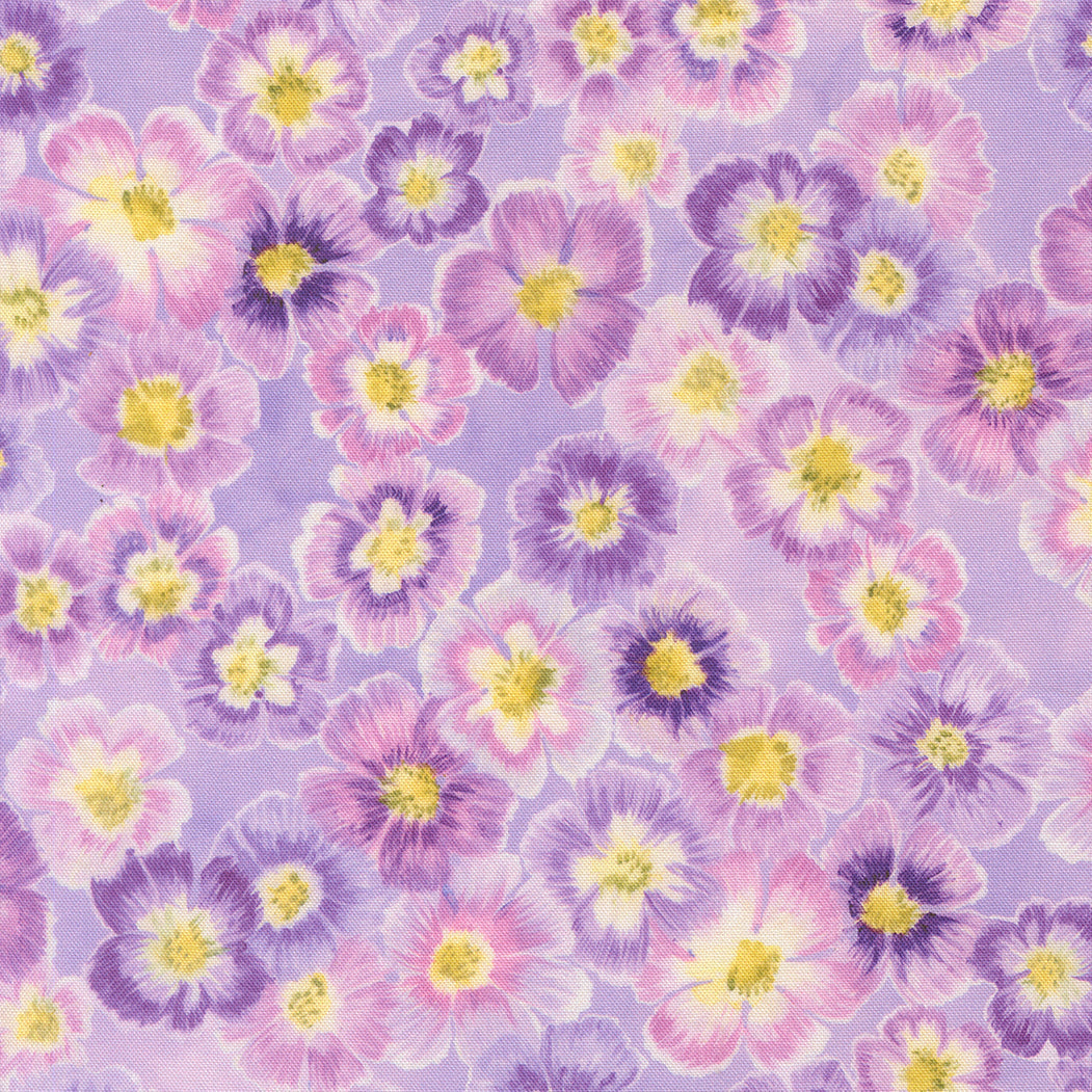 Delphinium Auricula Florals MAUVE by Janet Clare for Moda 24650-17