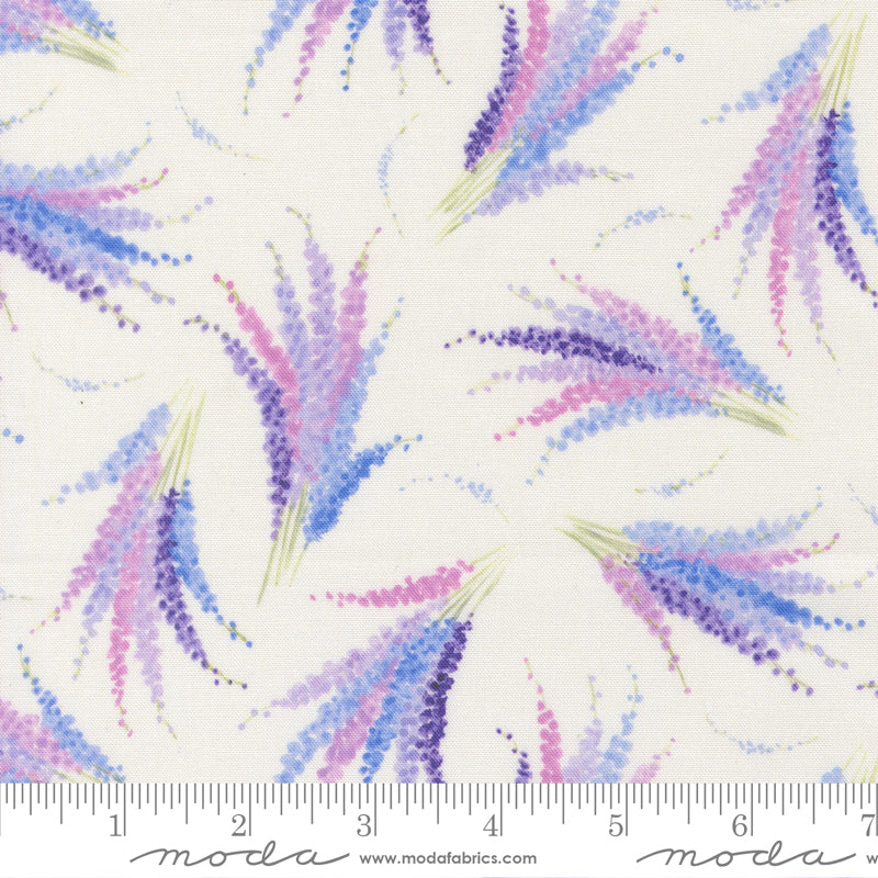 Delphinium Larkspur Florals SNOWDROP by Janet Clare for Moda 24652-11 scale
