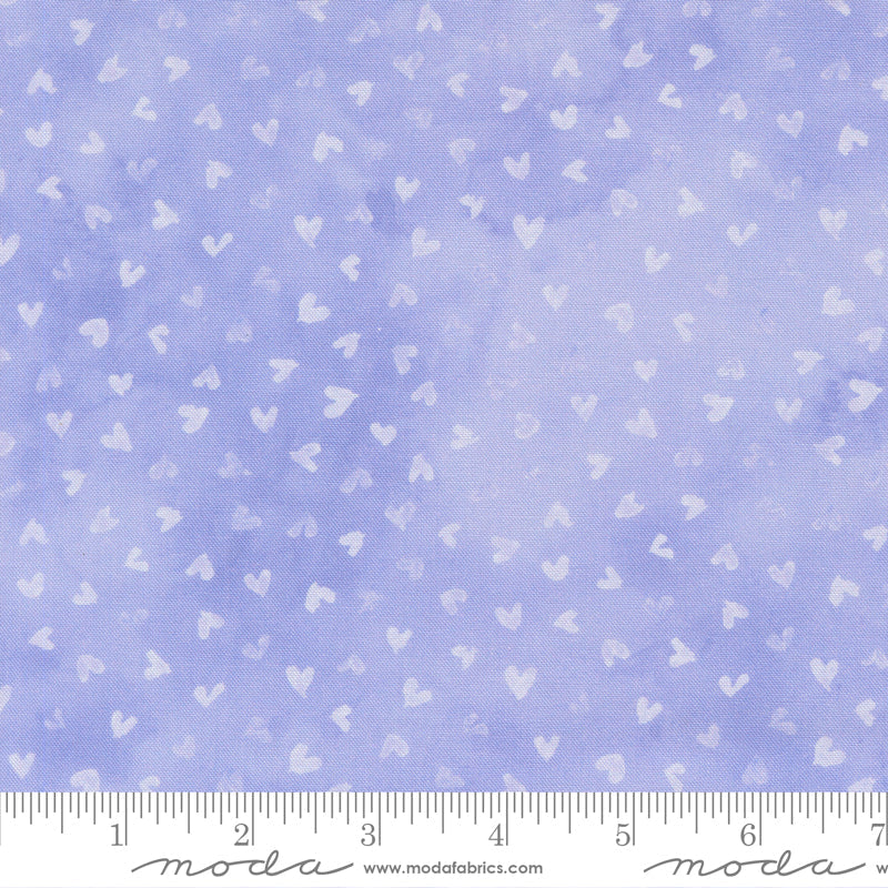 Delphinium Light Hearts Blenders LILAC by Janet Clare for Moda 24653-13 scale