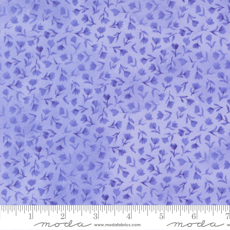 Delphinium Sea Pink Small Floral BLUEBELL by Janet Clare for Moda 24654-13 scale