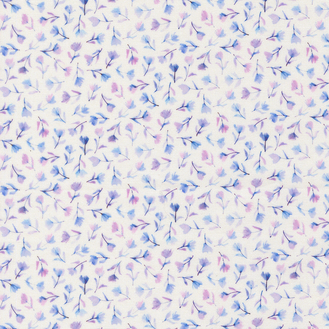 Delphinium Sea Pink Small Floral SNOWDROP by Janet Clare for Moda 24654-11