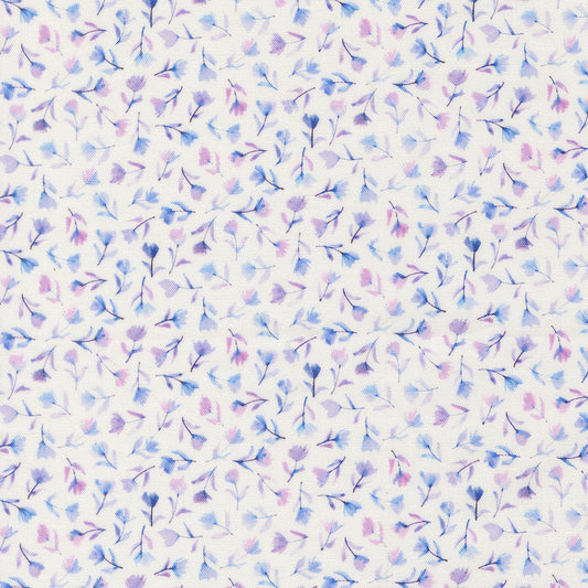 Delphinium Sea Pink Small Floral SNOWDROP by Janet Clare for Moda 24654-11