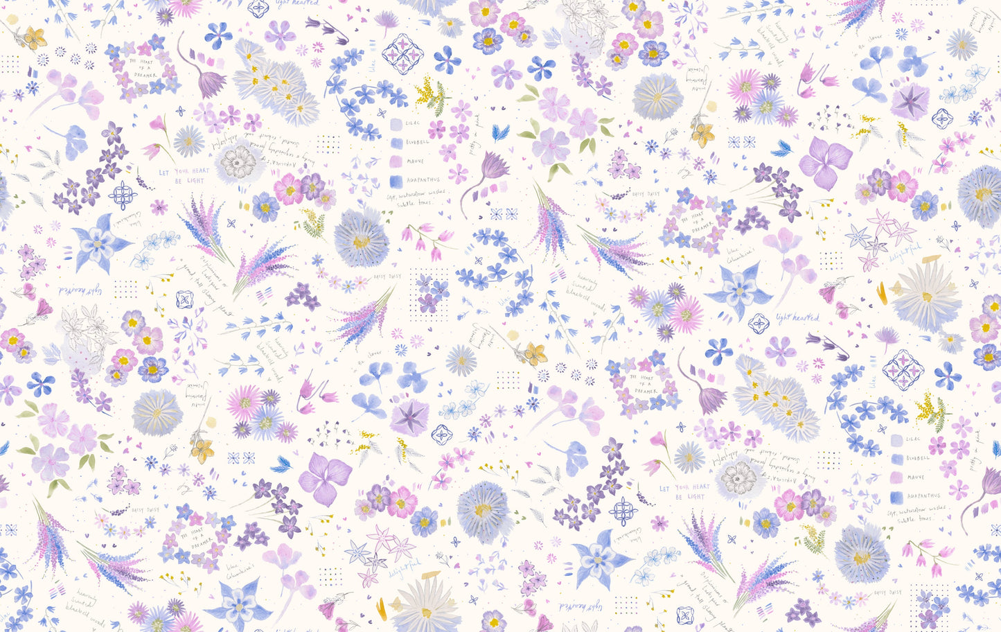 Delphinium Collage SNOWDROP by Janet Clare for Moda 24659-11 scale