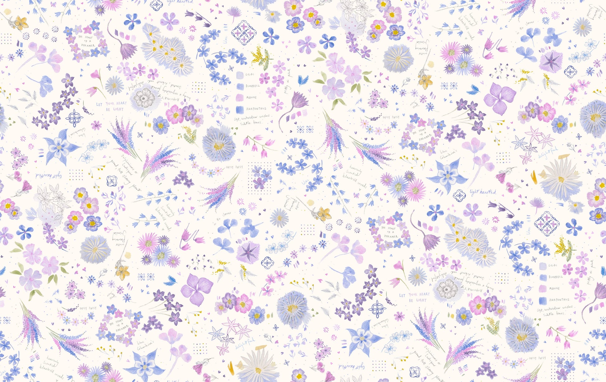 Delphinium Collage SNOWDROP by Janet Clare for Moda 24659-11