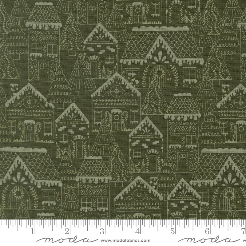 Gingerbread Lane Gingerbread Lane Landscape and Nature Pine  by Kileys Quilt Room for Moda Fabrics 26150-15 scale