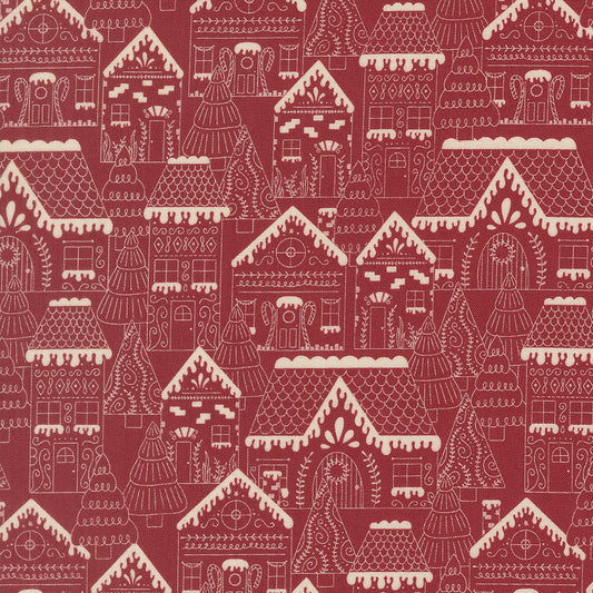 Gingerbread Lane Gingerbread Lane Landscape and Nature Cranberry by Kileys Quilt Room for Moda Fabrics 26150-18
